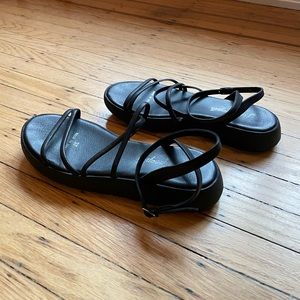 Free People strappy black sandals